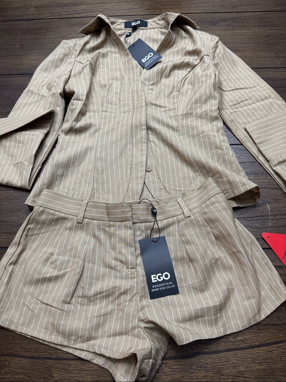 EGO pinstripe shorts and top set